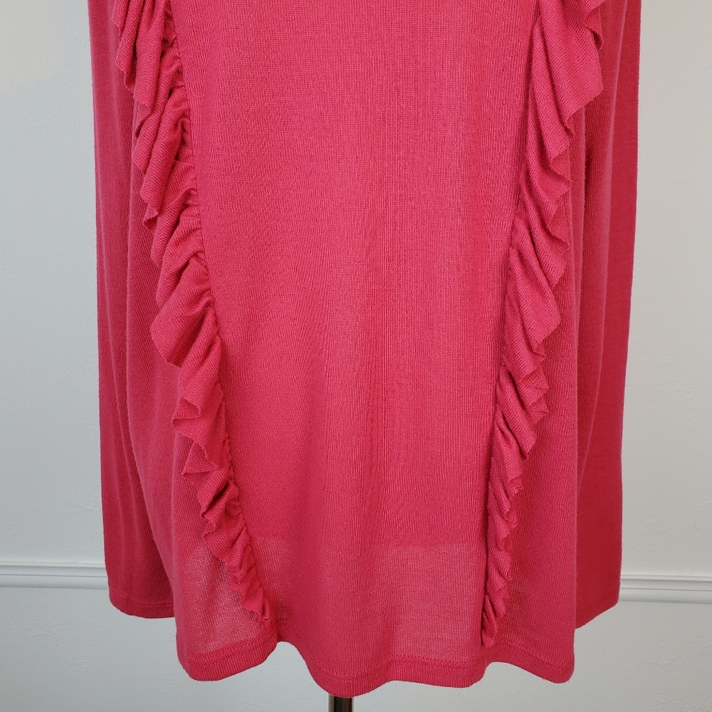Eloquii Sweater Ruffle Knit Magenta Pink Purple Boho Spring Romantic Dramatic - Picture 5 of 10